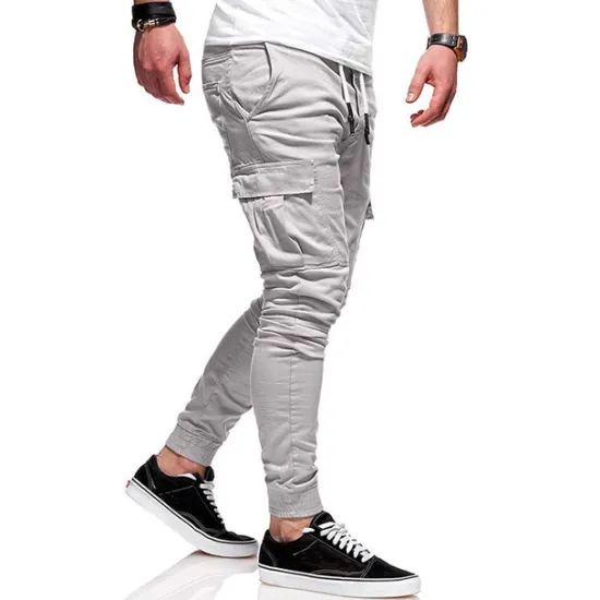 Clearance OUKU Men's Cargo Pants Cargo Trousers Joggers Trousers Elastic Waist Flap Pocket Solid Color Going out Weekend Streetwear Stylish Black Red