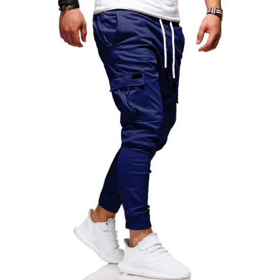 Clearance OUKU Men's Cargo Pants Cargo Trousers Joggers Trousers Elastic Waist Flap Pocket Solid Color Going out Weekend Streetwear Stylish Black Red