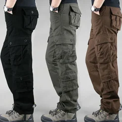 Clearance OUKU Men's Cargo Pants Cargo Trousers Hiking Pants Pocket Plain Comfort Breathable Outdoor Daily Going out Fashion Casual Camouflage Blue Camouflage Black