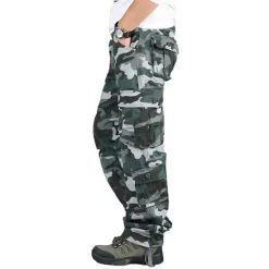 Clearance OUKU Men's Cargo Pants Cargo Trousers Hiking Pants Pocket Plain Comfort Breathable Outdoor Daily Going out Fashion Casual Camouflage Blue Camouflage Black