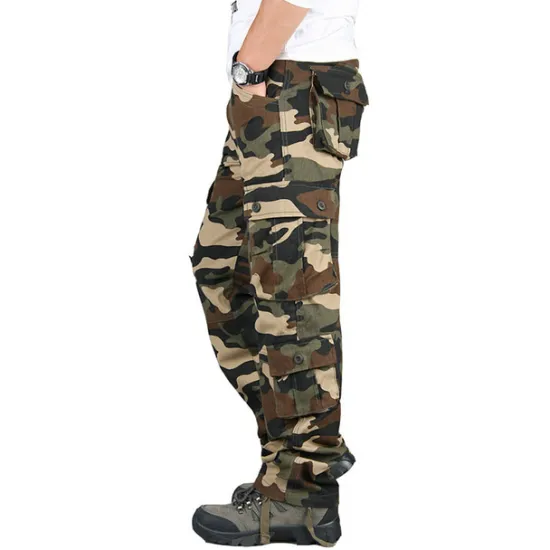 Clearance OUKU Men's Cargo Pants Cargo Trousers Hiking Pants Pocket Plain Comfort Breathable Outdoor Daily Going out Fashion Casual Camouflage Blue Camouflage Black