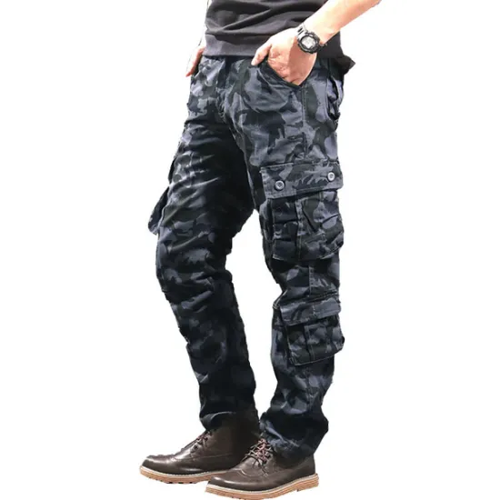Clearance OUKU Men's Cargo Pants Cargo Trousers Hiking Pants Pocket Plain Comfort Breathable Outdoor Daily Going out Fashion Casual Camouflage Blue Camouflage Black
