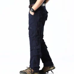 Clearance OUKU Men's Cargo Pants Cargo Trousers Hiking Pants Pocket Plain Comfort Breathable Outdoor Daily Going out Fashion Casual Camouflage Blue Camouflage Black