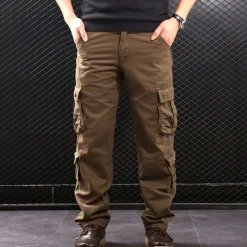 Clearance OUKU Men's Cargo Pants Cargo Trousers Hiking Pants Pocket Plain Comfort Breathable Outdoor Daily Going out Fashion Casual Camouflage Blue Camouflage Black
