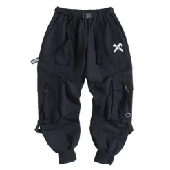Outlet OUKU Men's Cargo Pants Cargo Trousers Trousers Baggy Techwear Flap Pocket Plain Comfort Breathable Outdoor Daily Going out Fashion Streetwear Black