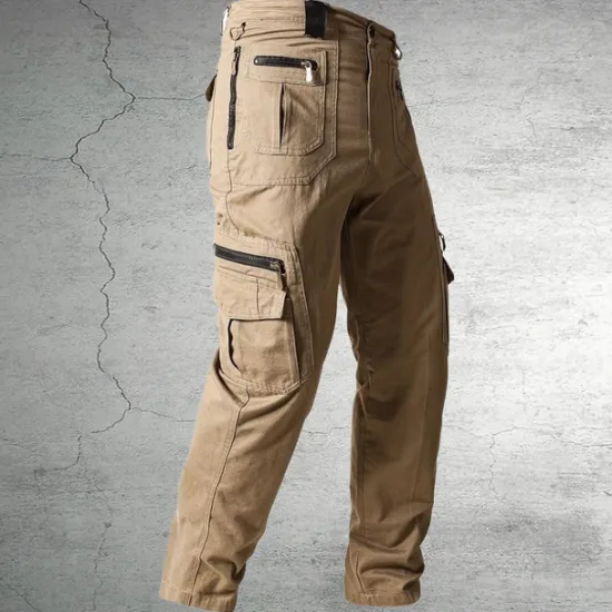 Clearance OUKU Men's Cargo Pants Cargo Trousers Tactical Pants Work Pants Zipper Pocket Multi Pocket Straight Leg Solid Color Outdoor Full Length Daily Stylish Black khaki