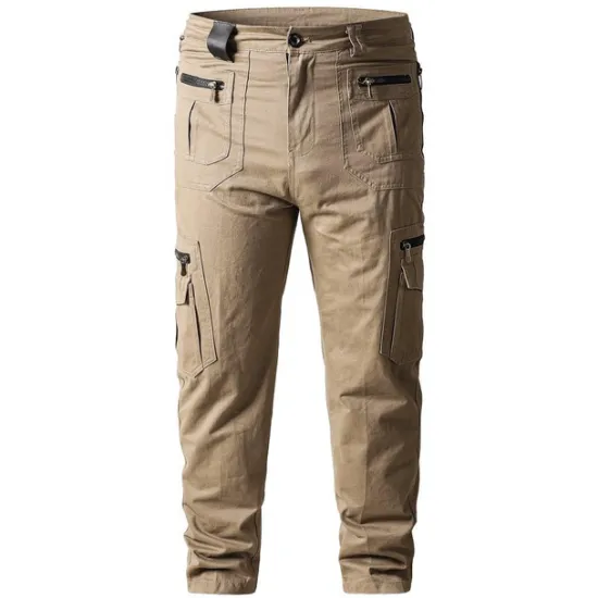 Clearance OUKU Men's Cargo Pants Cargo Trousers Tactical Pants Work Pants Zipper Pocket Multi Pocket Straight Leg Solid Color Outdoor Full Length Daily Stylish Black khaki
