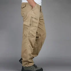 Outlet OUKU Men's Cargo Pants Cargo Trousers Hiking Pants Pocket Plain Comfort Breathable Outdoor Daily Going out Fashion Casual Army Yellow Black