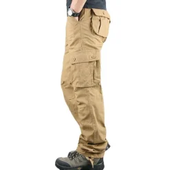 Online OUKU Men's Cargo Pants Cargo Trousers Trousers Work Pants Multi Pocket Plain Comfort Breathable Casual Daily Streetwear Sports Fashion ArmyGreen Grass Green Micro-elastic