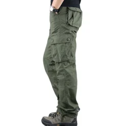 Online OUKU Men's Cargo Pants Cargo Trousers Trousers Work Pants Multi Pocket Plain Comfort Breathable Casual Daily Streetwear Sports Fashion ArmyGreen Grass Green Micro-elastic