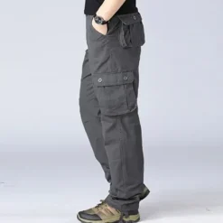 Online OUKU Men's Cargo Pants Cargo Trousers Trousers Work Pants Multi Pocket Plain Comfort Breathable Casual Daily Streetwear Sports Fashion ArmyGreen Grass Green Micro-elastic