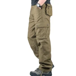 Online OUKU Men's Cargo Pants Cargo Trousers Trousers Work Pants Multi Pocket Plain Comfort Breathable Casual Daily Streetwear Sports Fashion ArmyGreen Grass Green Micro-elastic