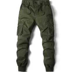 Hot OUKU Men's Cargo Pants Cargo Trousers Trousers Drawstring Elastic Waist Multi Pocket Solid Color Casual Daily Daily Wear Fashion Classic grey blue Black