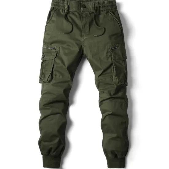 Hot OUKU Men's Cargo Pants Cargo Trousers Trousers Drawstring Elastic Waist Multi Pocket Solid Color Casual Daily Daily Wear Fashion Classic grey blue Black