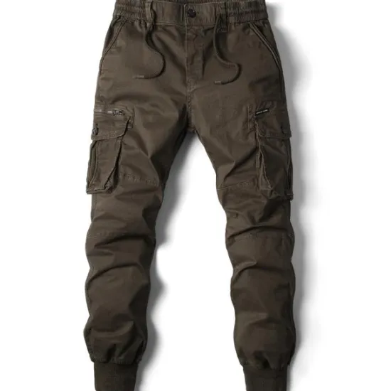 Hot OUKU Men's Cargo Pants Cargo Trousers Trousers Drawstring Elastic Waist Multi Pocket Solid Color Casual Daily Daily Wear Fashion Classic grey blue Black