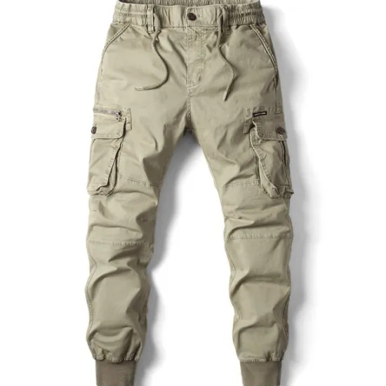 Hot OUKU Men's Cargo Pants Cargo Trousers Trousers Drawstring Elastic Waist Multi Pocket Solid Color Casual Daily Daily Wear Fashion Classic grey blue Black