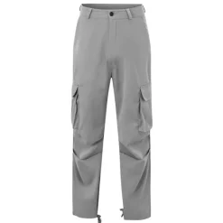 Sale OUKU Men's Cargo Pants Cargo Trousers Trousers Flap Pocket Plain Comfort Breathable Outdoor Daily Streetwear Casual Light Khaki Black