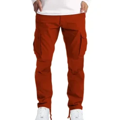 Sale OUKU Men's Cargo Pants Cargo Trousers Trousers Flap Pocket Plain Comfort Breathable Outdoor Daily Streetwear Casual Light Khaki Black