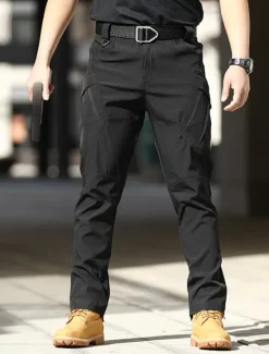 OUKU Men's Cargo Pants Cargo Trousers Trousers Tactical Pocket Classic Multiple Pockets Solid Color Comfort Outdoor Full Length Casual Daily Streetwear Stylish Black Army Green Micro-elastic