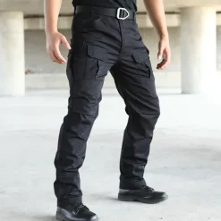 Clearance OUKU Men's Cargo Pants Cargo Trousers Tactical Pants Tactical Work Pants Multi Pocket Flap Pocket Solid Color Camouflage Waterproof Sports Outdoor Hiking Casual Military Gray Green Dark night camouflage
