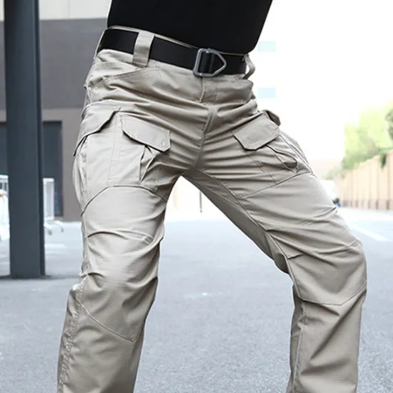 Clearance OUKU Men's Cargo Pants Cargo Trousers Tactical Pants Tactical Work Pants Multi Pocket Flap Pocket Solid Color Camouflage Waterproof Sports Outdoor Hiking Casual Military Gray Green Dark night camouflage