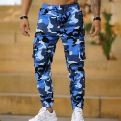 Online OUKU Men's Cargo Pants Cargo Trousers Joggers Camo Pants Pocket Camouflage Comfort Breathable Outdoor Daily Going out Cotton Blend Fashion Casual White Red