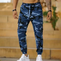 Online OUKU Men's Cargo Pants Cargo Trousers Joggers Camo Pants Pocket Camouflage Comfort Breathable Outdoor Daily Going out Cotton Blend Fashion Casual White Red