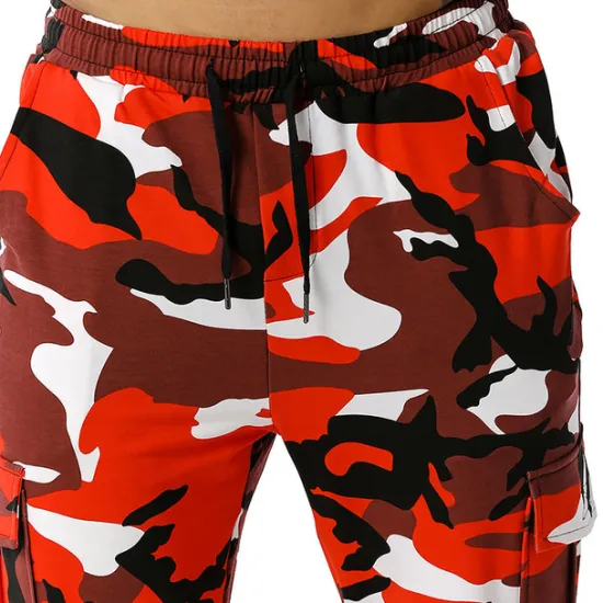 Online OUKU Men's Cargo Pants Cargo Trousers Joggers Camo Pants Pocket Camouflage Comfort Breathable Outdoor Daily Going out Cotton Blend Fashion Casual White Red