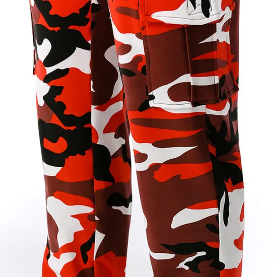 Online OUKU Men's Cargo Pants Cargo Trousers Joggers Camo Pants Pocket Camouflage Comfort Breathable Outdoor Daily Going out Cotton Blend Fashion Casual White Red