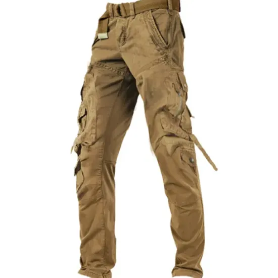 Outlet OUKU Men's Cargo Pants Cargo Trousers Work Pants Zipper Pocket Plain Comfort Breathable Outdoor Daily Going out 100% Cotton Fashion Casual Army Yellow Black