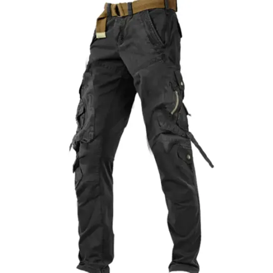 Outlet OUKU Men's Cargo Pants Cargo Trousers Work Pants Zipper Pocket Plain Comfort Breathable Outdoor Daily Going out 100% Cotton Fashion Casual Army Yellow Black