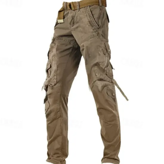 Outlet OUKU Men's Cargo Pants Cargo Trousers Work Pants Zipper Pocket Plain Comfort Breathable Outdoor Daily Going out 100% Cotton Fashion Casual Army Yellow Black