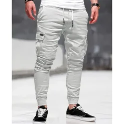 Clearance OUKU Men's Cargo Pants Cargo Trousers Pocket Plain Comfort Breathable Outdoor Daily Going out Fashion Casual Black Army Green