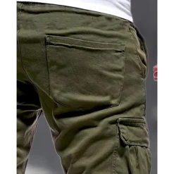 Clearance OUKU Men's Cargo Pants Cargo Trousers Pocket Plain Comfort Breathable Outdoor Daily Going out Fashion Casual Black Army Green