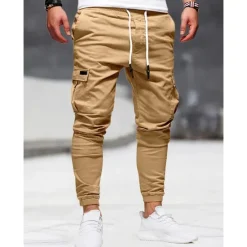 Clearance OUKU Men's Cargo Pants Cargo Trousers Pocket Plain Comfort Breathable Outdoor Daily Going out Fashion Casual Black Army Green