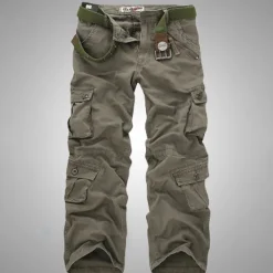 Discount OUKU Men's Cargo Pants Cargo Trousers Pocket Plain Comfort Breathable Outdoor Daily Going out Fashion Casual Gray Green Yellow camouflage