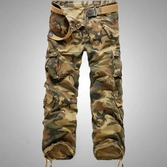 Discount OUKU Men's Cargo Pants Cargo Trousers Pocket Plain Comfort Breathable Outdoor Daily Going out Fashion Casual Gray Green Yellow camouflage