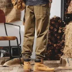 Online OUKU Men's Cargo Pants Cargo Trousers Techwear Pocket Drawstring Elastic Waist Plain Comfort Breathable Outdoor Daily Going out Fashion Casual Black Camel