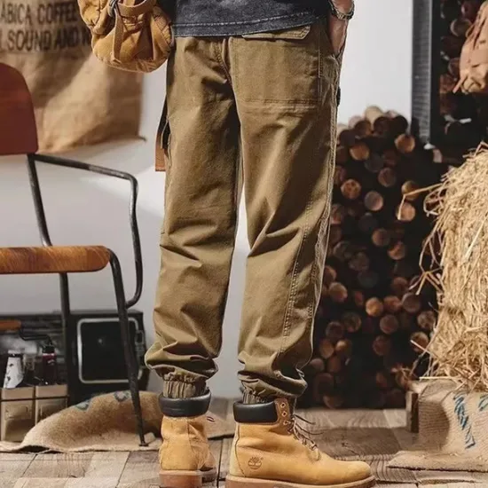 Online OUKU Men's Cargo Pants Cargo Trousers Techwear Pocket Drawstring Elastic Waist Plain Comfort Breathable Outdoor Daily Going out Fashion Casual Black Camel