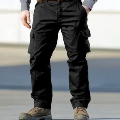 Clearance OUKU Men's Cargo Pants Cargo Trousers Trousers Multi Pocket Straight Leg Plain Windproof Wearable Full Length Outdoor Daily Camping & Hiking Fashion Streetwear Black Navy Blue