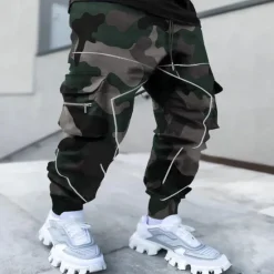 Online OUKU Men's Cargo Pants Cargo Trousers Trousers Harem Pants Elastic Waist Knitted Cashew nuts Sports Full Length Casual Daily Casual Loose Fit Black Army Green Micro-elastic