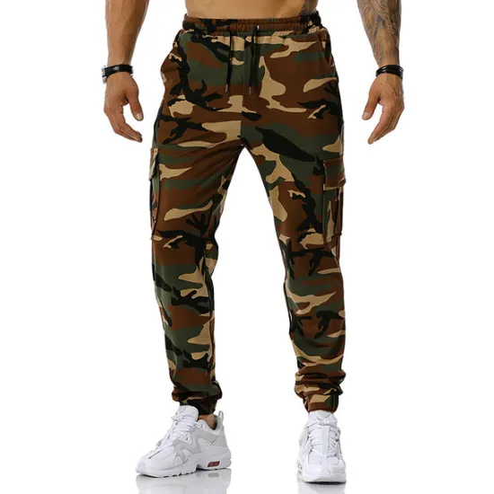 Best OUKU Men's Cargo Pants Cargo Trousers Trousers Camo Pants Elastic Waist Flap Pocket Camouflage Full Length Work Holiday Cotton Blend Stylish Casual / Sporty Army Green Red Micro-elastic