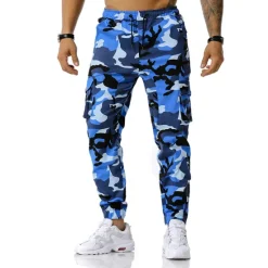 Best OUKU Men's Cargo Pants Cargo Trousers Trousers Camo Pants Elastic Waist Flap Pocket Camouflage Full Length Work Holiday Cotton Blend Stylish Casual / Sporty Army Green Red Micro-elastic