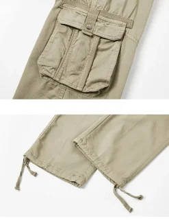 Discount OUKU Men's Cargo Pants Cargo Trousers Work Pants Multi Pocket Graphic Scratches Outdoor Full Length Outdoor Sports Outdoor Casual Sports Fashion Yellow Army Green Micro-elastic