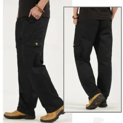 OUKU Men's Cargo Pants Cargo Trousers Combat Trousers Pocket Plain Comfort Breathable Outdoor Daily Going out Fashion Casual Army Yellow Black