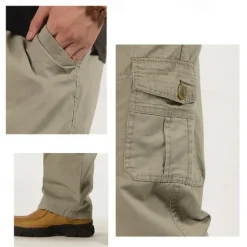 OUKU Men's Cargo Pants Cargo Trousers Combat Trousers Pocket Plain Comfort Breathable Outdoor Daily Going out Fashion Casual Army Yellow Black