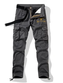 New OUKU Men's Cargo Pants Cargo Trousers Work Pants Multi Pocket Cow Arrow Outdoor Full Length Outdoor Sports Outdoor Casual Sports Fashion Army Green Khaki Micro-elastic