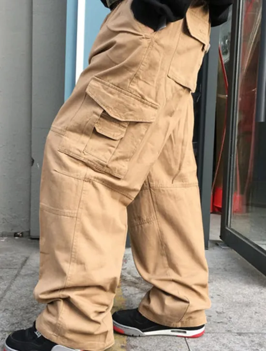 OUKU Men's Cargo Pants Cargo Trousers Combat Trousers Pocket Plain Comfort Breathable Outdoor Daily Going out Casual Big and Tall Black Green