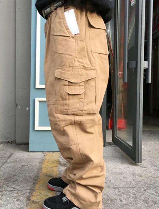 OUKU Men's Cargo Pants Cargo Trousers Combat Trousers Pocket Plain Comfort Breathable Outdoor Daily Going out Casual Big and Tall Black Green