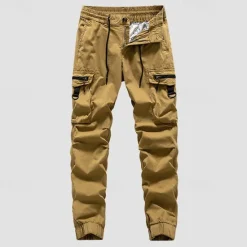 Best OUKU Men's Cargo Pants Cargo Trousers Hiking Pants Buttons Elastic Waist Multi Pocket Plain Wearable Outdoor Daily Camping & Hiking Fashion Classic Black Army Green